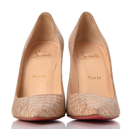 Christian Louboutin Liege Embossed Decollete 554 100 Pumps 39 Beige 2 of 8