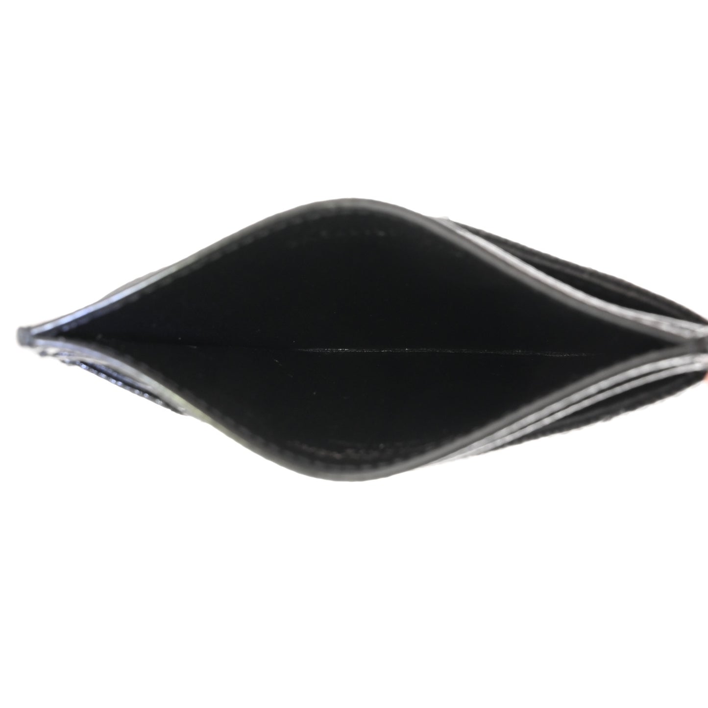 Grain De Poudre Matelasse Chevron Monochrome Monogram Credit Card Case Black