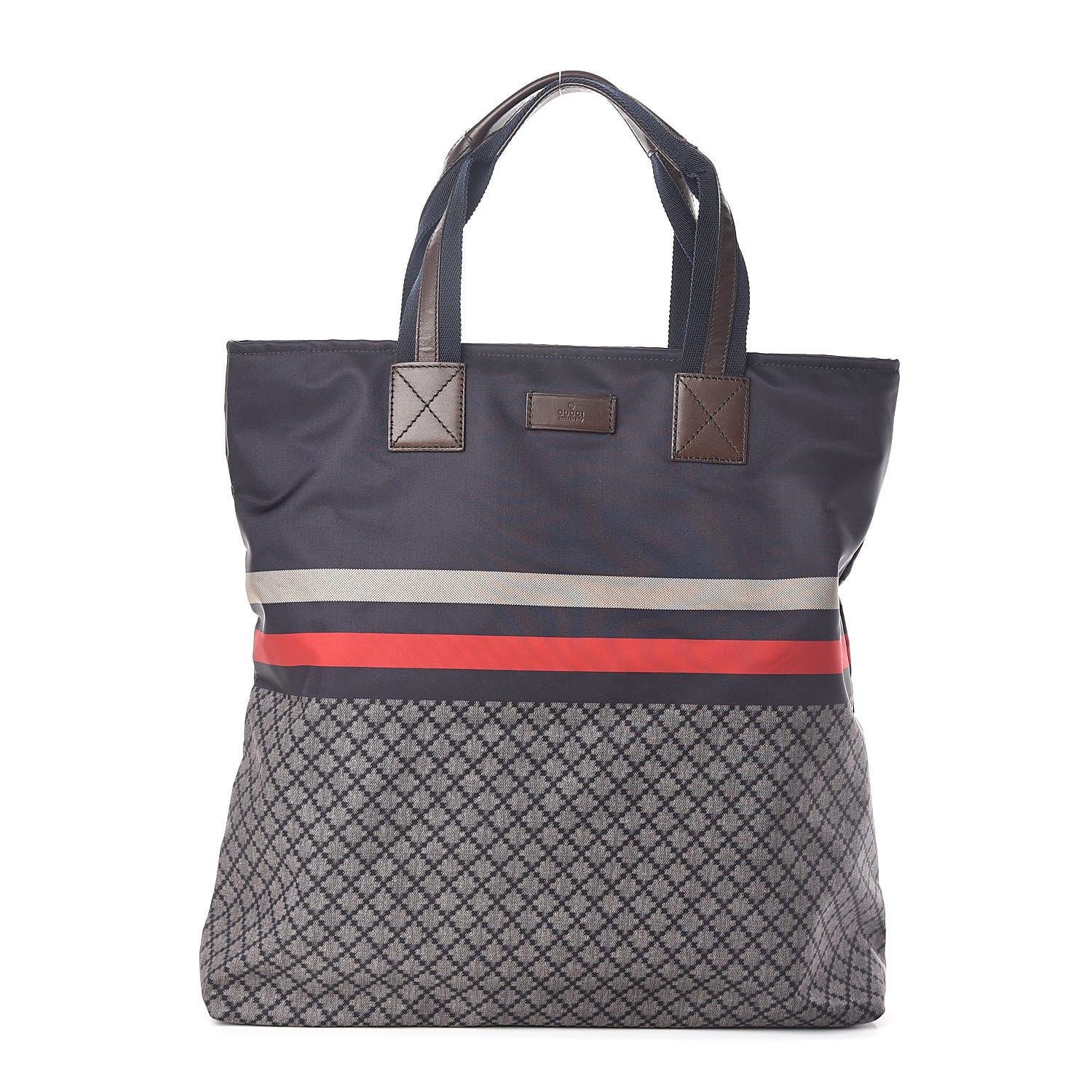 Gucci Nylon Diamante Web Tote Blue 1 of 9
