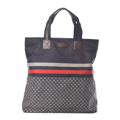 Gucci Nylon Diamante Web Tote Blue 1 of 9