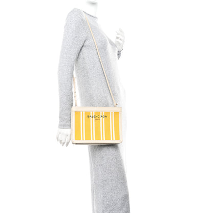 Balenciaga Cotton Canvas Striped Pochette Crossbody Bag Yellow 2 of 17