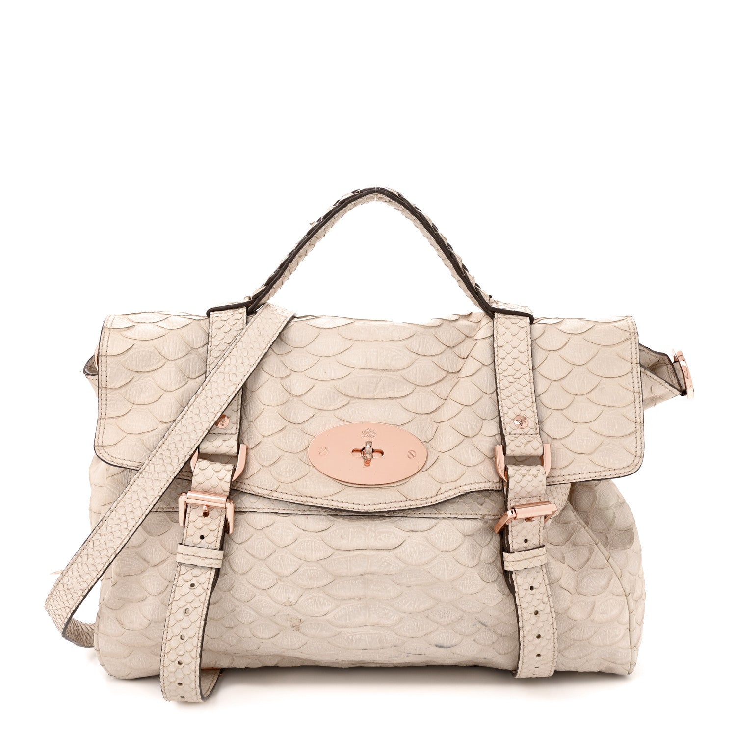 Mulberry Silky Snake Print Oversized Alexa Pebbled Beige Pink 1 of 21