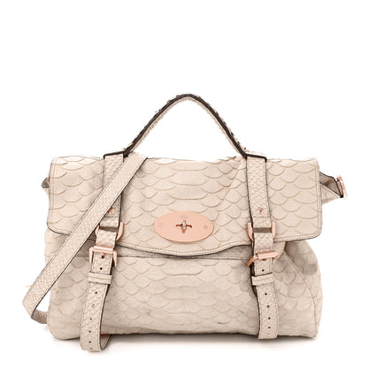 Mulberry Silky Snake Print Oversized Alexa Pebbled Beige Pink 1 of 21