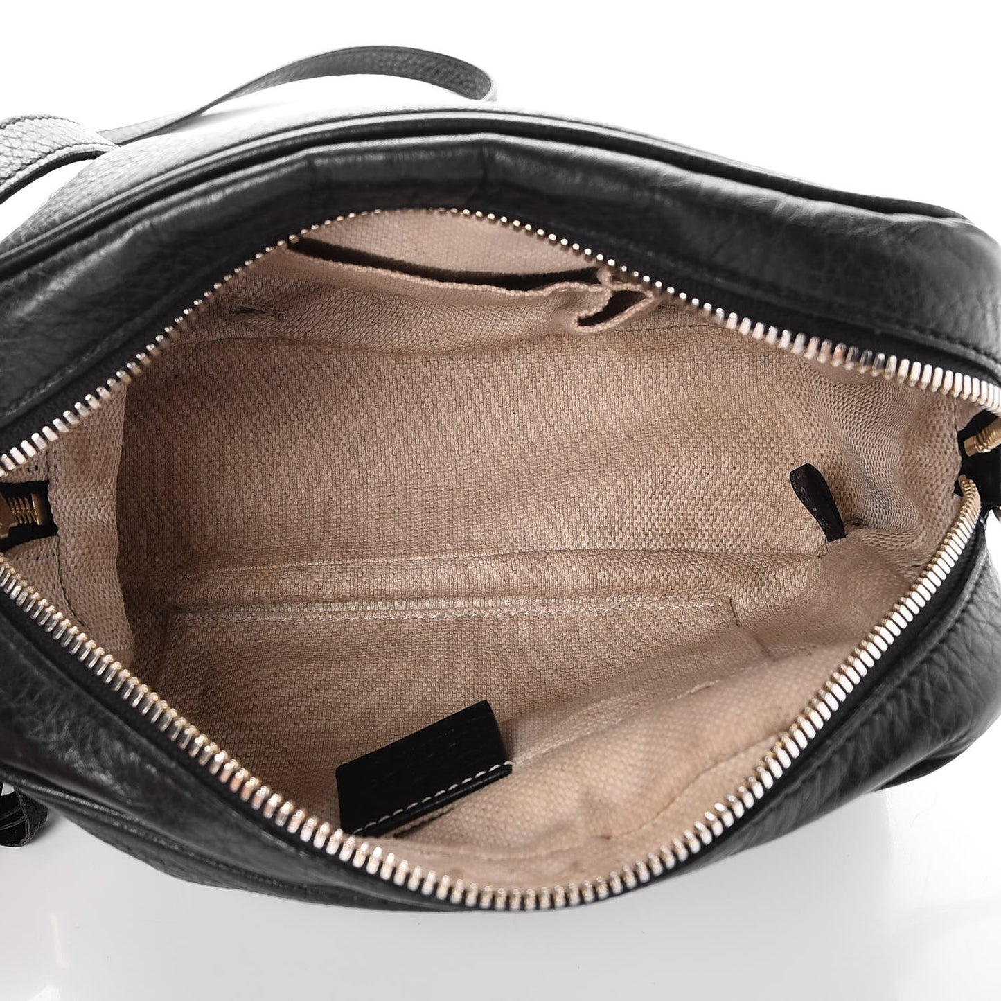 Pebbled Calfskin Small Soho Disco Bag Black