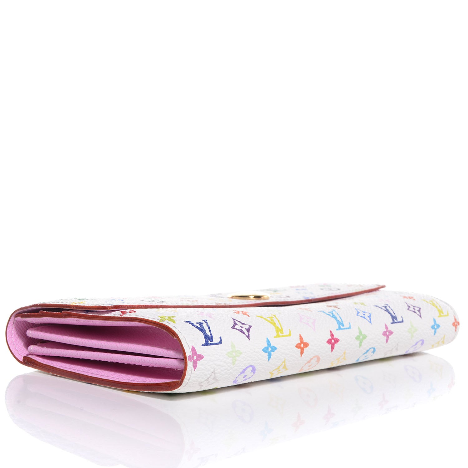 Louis Vuitton Monogram Multicolor Sarah Wallet White Litchi 4 of 8