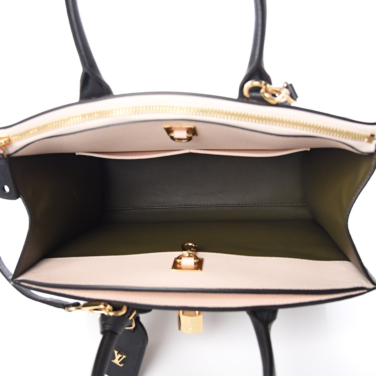 Louis Vuitton Taurillon City Steamer MM Kaki Creme Black 5 of 10