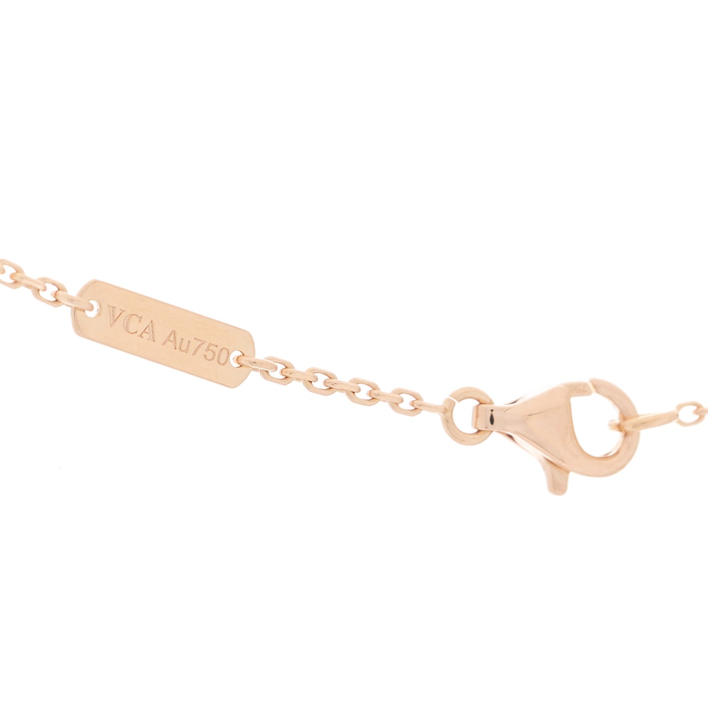 18K Rose Gold Mother of Pearl Vintage Alhambra Pendant Necklace