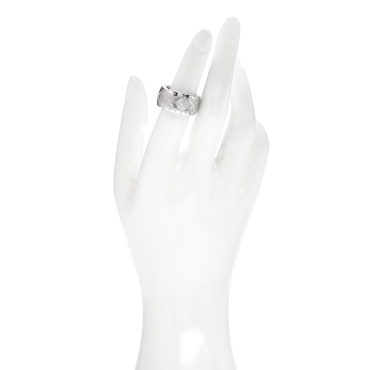 18K White Gold Diamond Large Coco Crush Ring 52 6