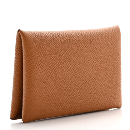 Hermes Epsom Calvi Card Case Gold 3 of 8