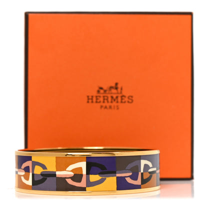 Hermes Enamel Printed Optique Chaine D'Ancre Wide Bracelet 65 6 of 6