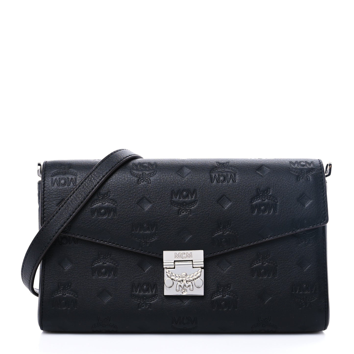 Calfskin Ottomar Monogram Crossbody Bag Black