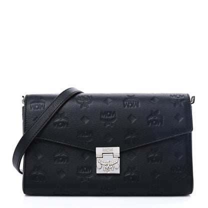 MCM Calfskin Ottomar Monogram Crossbody Bag Black 1 of 5