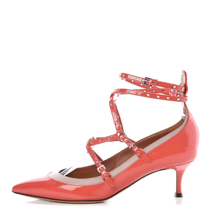 Valentino Garavani Patent Love Latch Pumps 39.5 Deep Coral Poudre 1 of 9