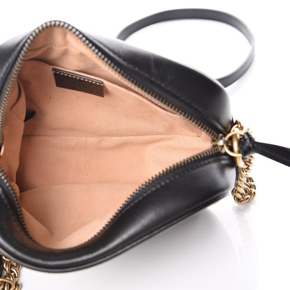 Gucci Calfskin Matelasse Mini GG Marmont Chain Shoulder Bag Black 5 of 11