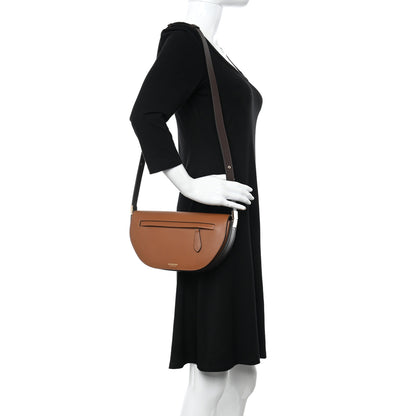 Burberry Calfskin Small Two-Tone Olympia Shoulder Bag Warm Tan 2 of 9