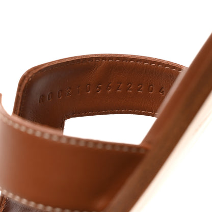 Hermes Box Calfskin Oran Sandals 37.5 Gold 7 of 9
