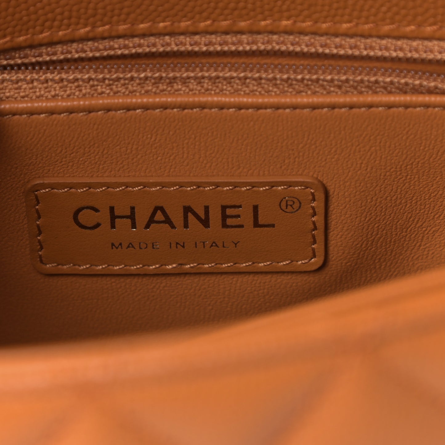 Caviar Quilted Mini Coco Handle Flap Light Brown