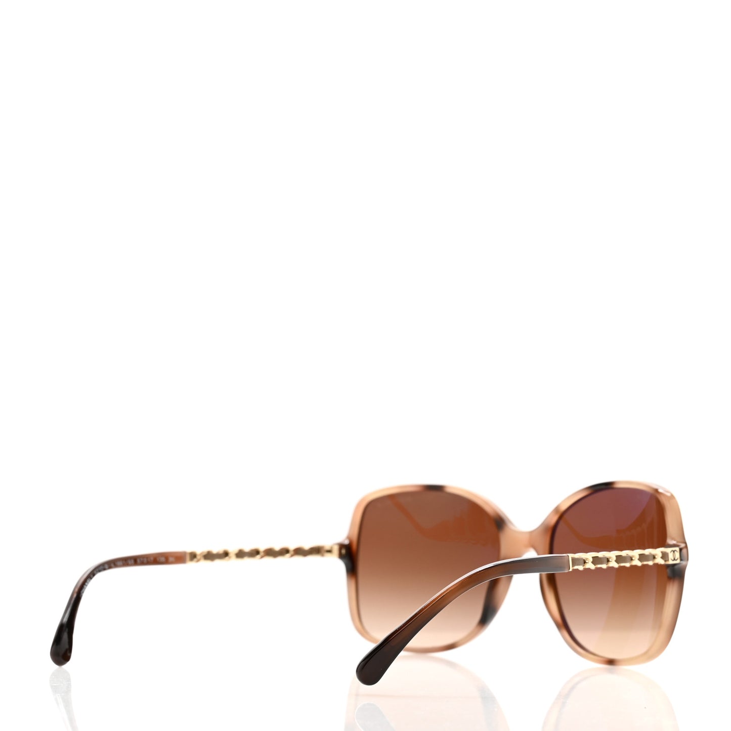 Acetate Metal Lambskin Chain Square Sunglasses 5210-Q Brown
