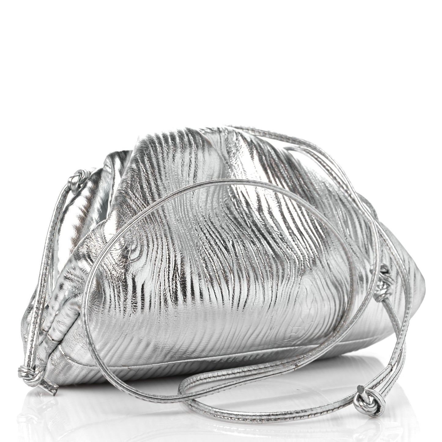 Metalic Bark Calfskin The Mini Pouch Silver