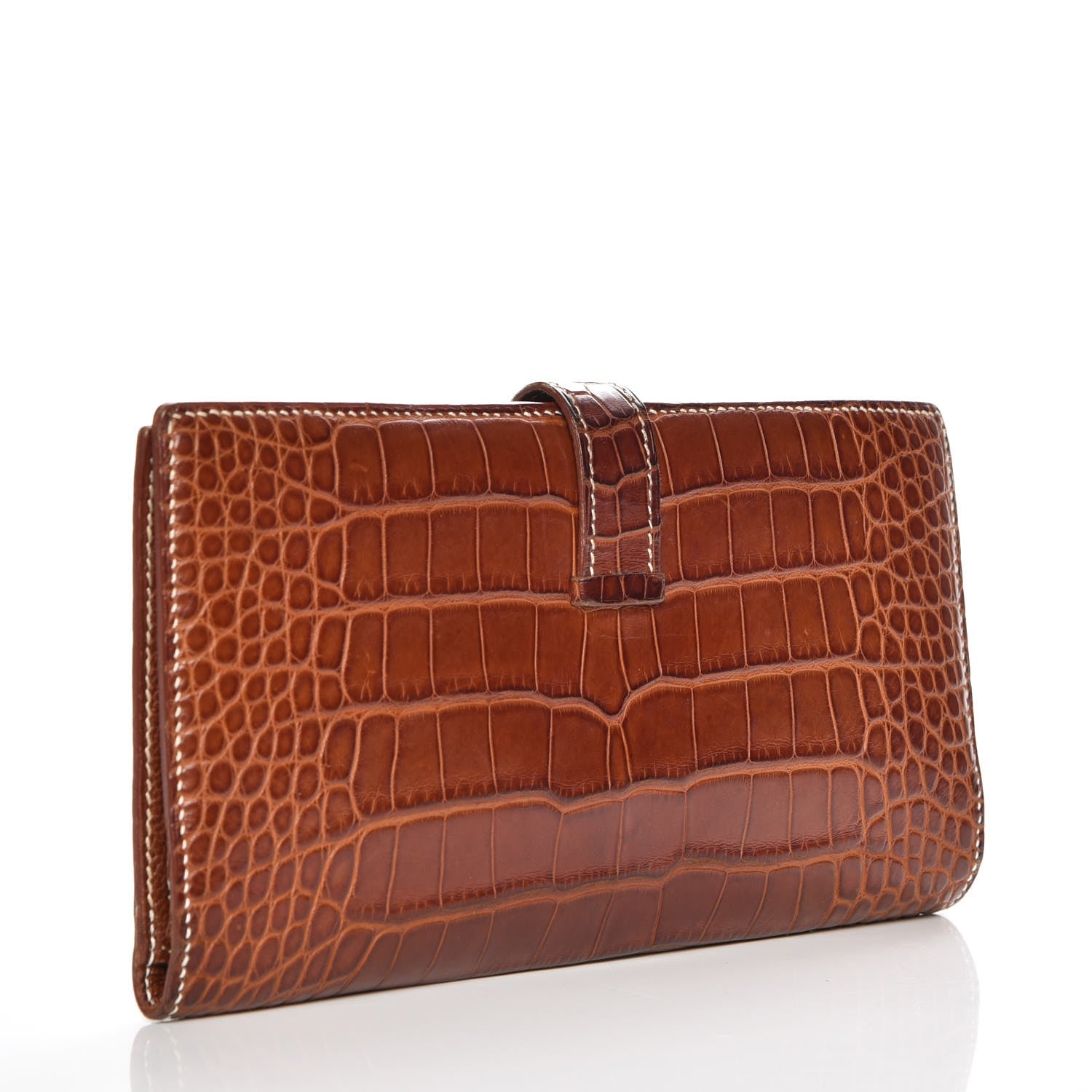 Hermes Matte Alligator Bearn Wallet Fauve 3 of 8