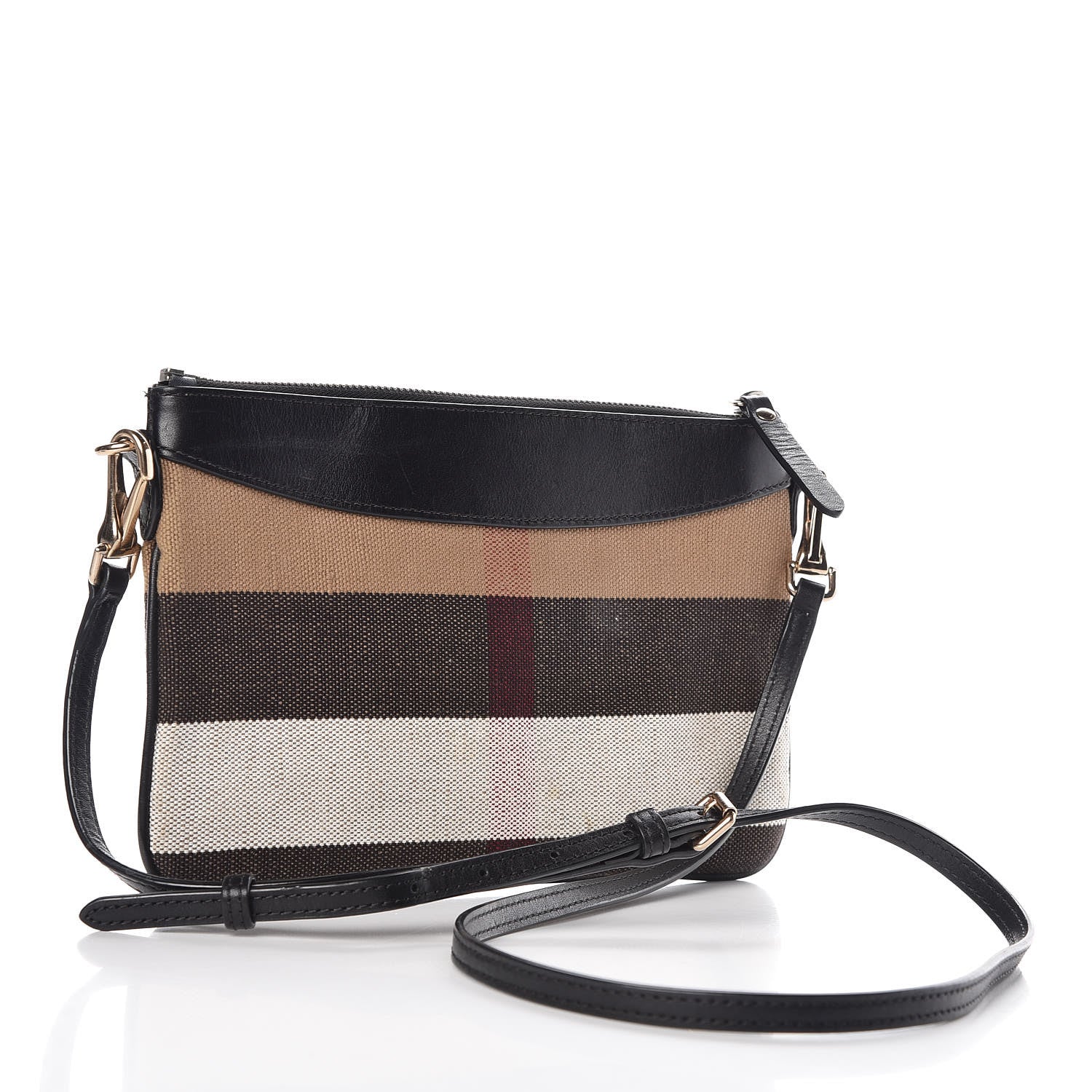 Burberry Mega Check Peyton Crossbody Clutch Bag Black 3 of 8