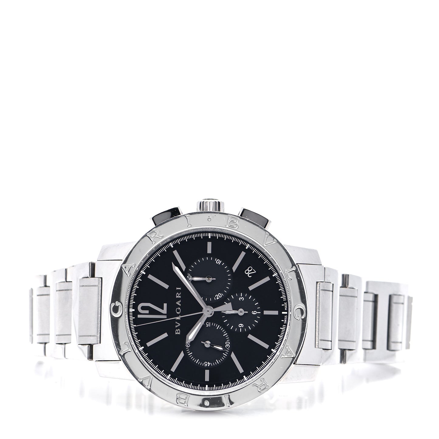 Stainless Steel 41mm Chronograph Automatic Watch Black