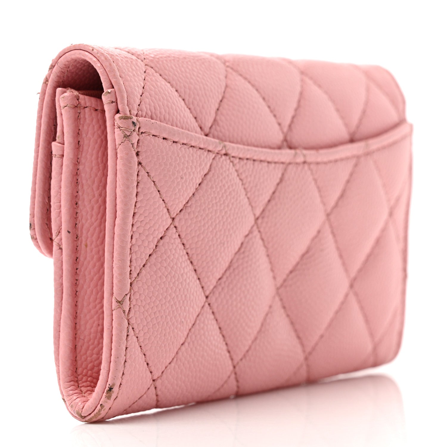 Chanel Caviar Quilted Flap Card Holder Wallet Light Pink 3 of 13