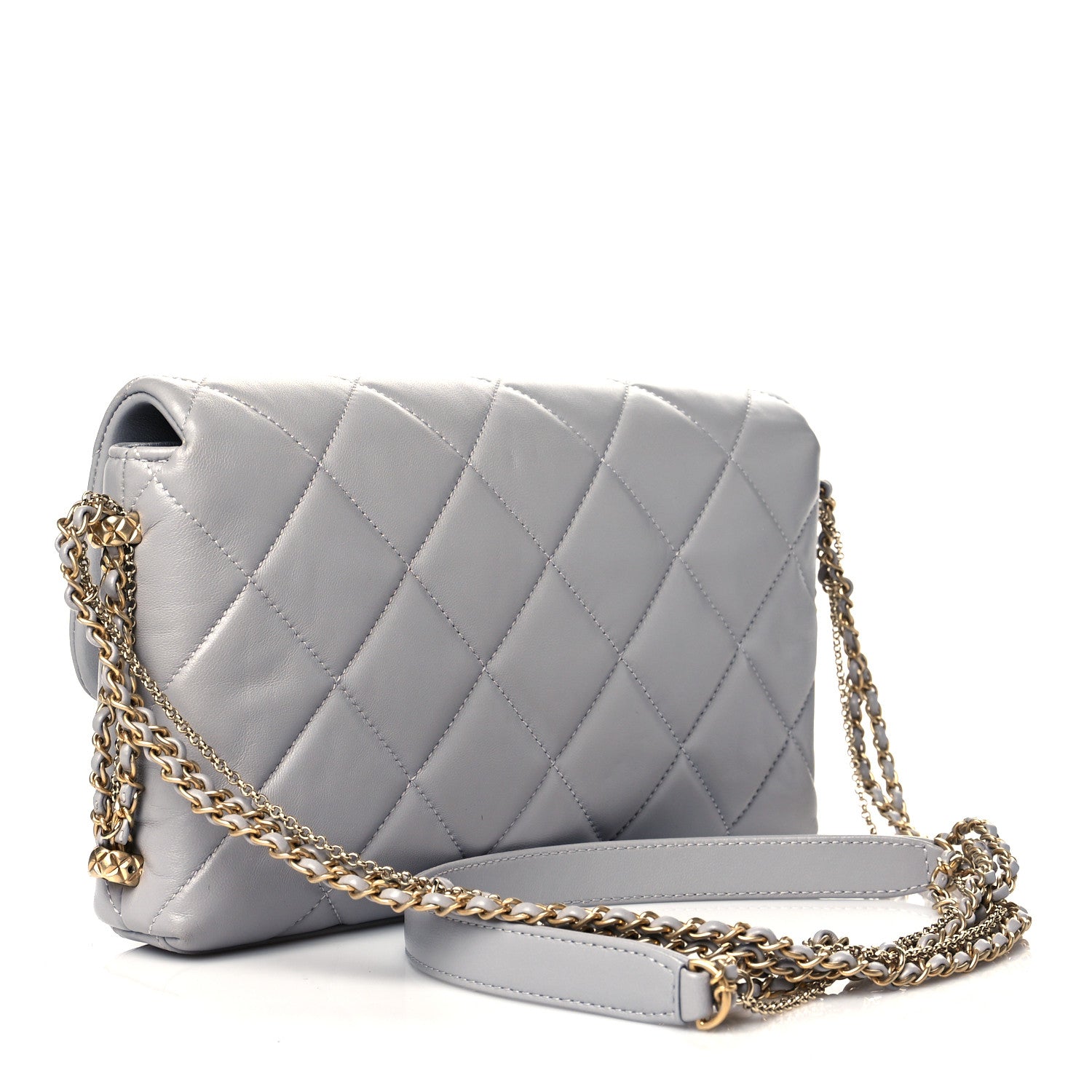Chanel Lambskin Quilted Crush On Chains Flap Bag Grey 4 of 12