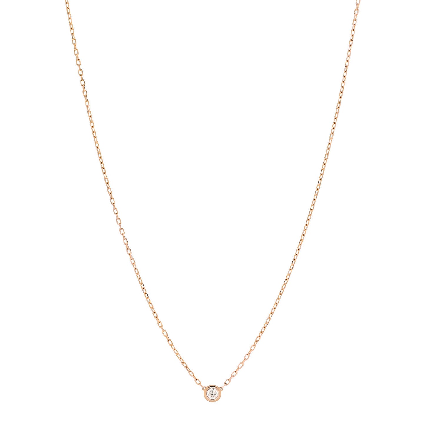 18K Pink Gold Diamond SM D'Amour Pendant Necklace