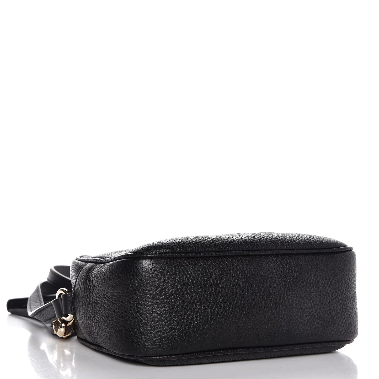 Pebbled Calfskin Small Soho Disco Bag Black