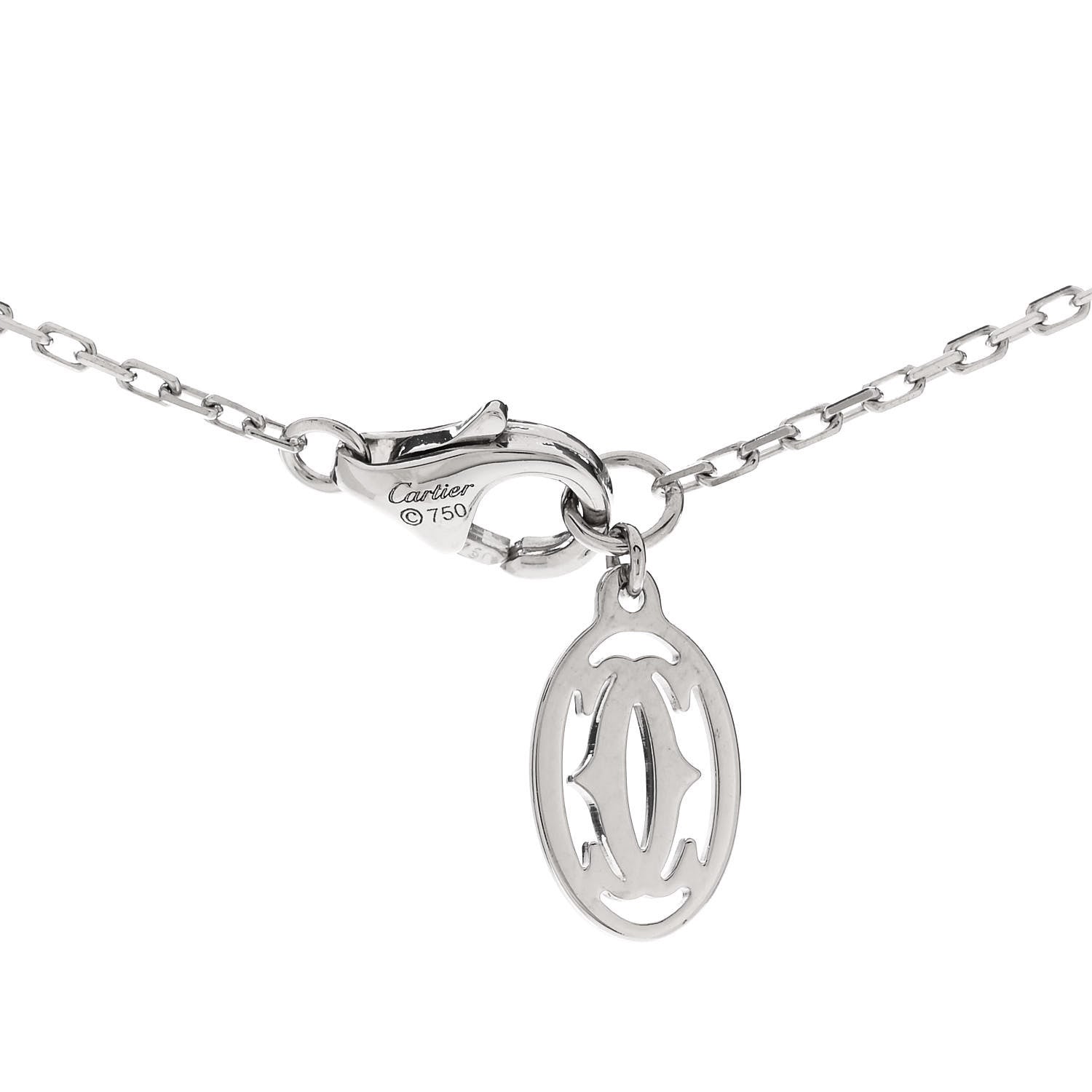 Cartier 18K White Gold Diamond SM D'Amour Pendant Necklace 4 of 5
