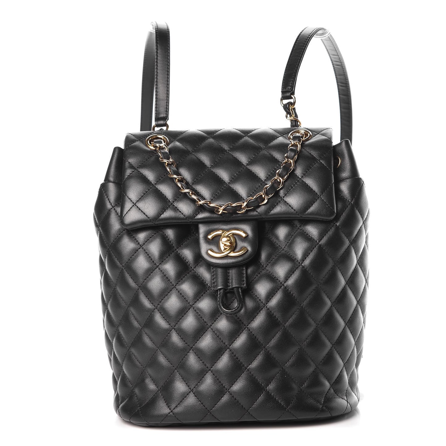 Lambskin Quilted Small Urban Spirit Backpack Black