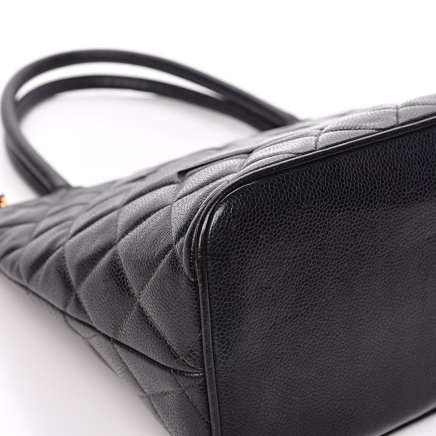 Caviar Quilted Medallion Tote Black