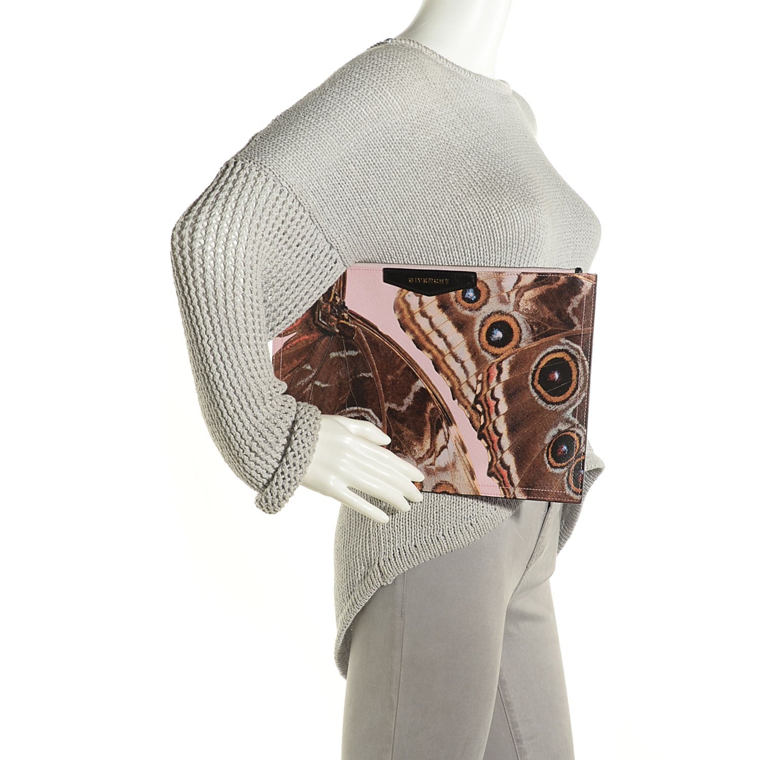 Givenchy Coated Canvas Butterfly Print Large Flat Zip Pouch Multicolor 2 of 9