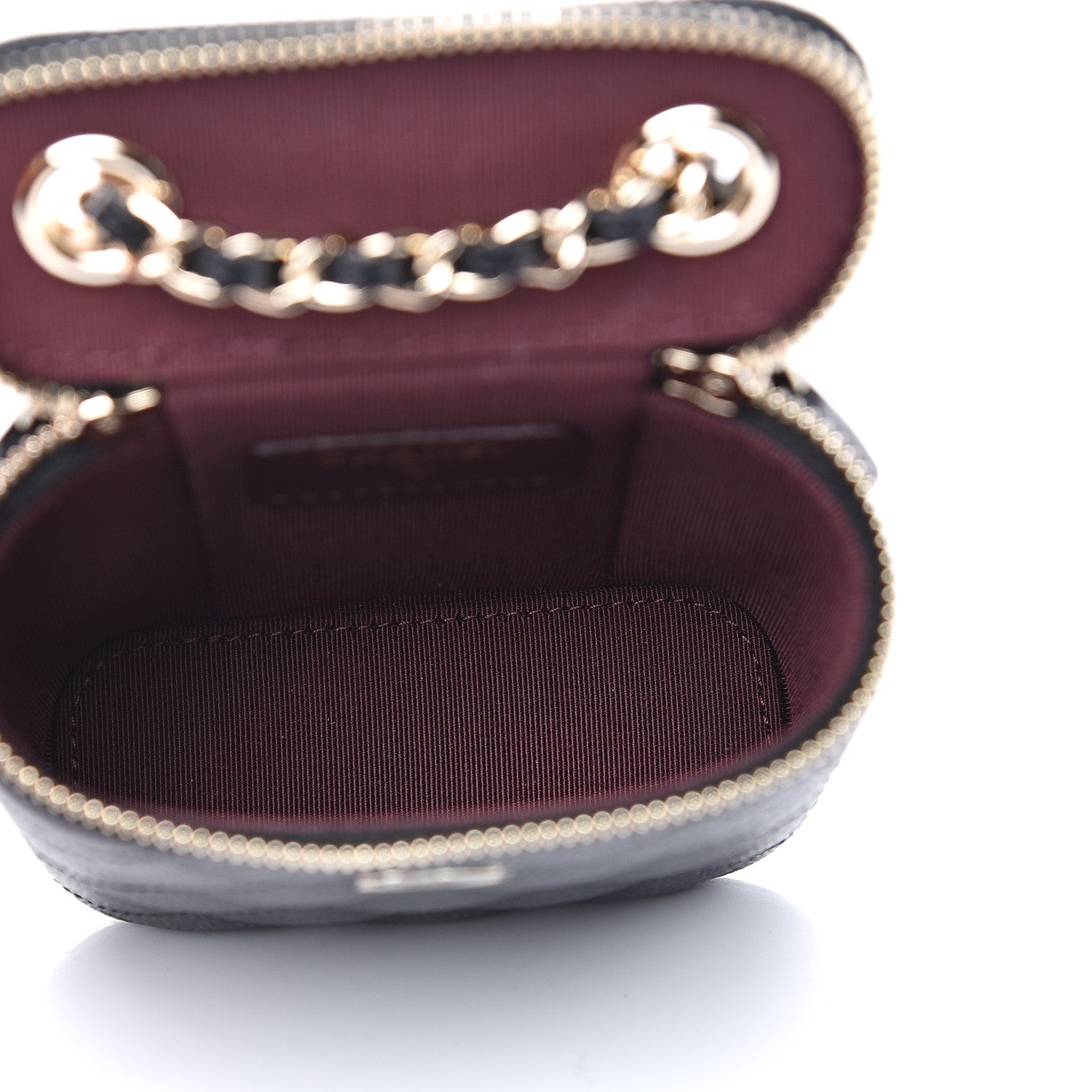 Chanel Caviar Quilted Small Vertical Coco Beauty Vanity Case With Chain Black 5 of 10