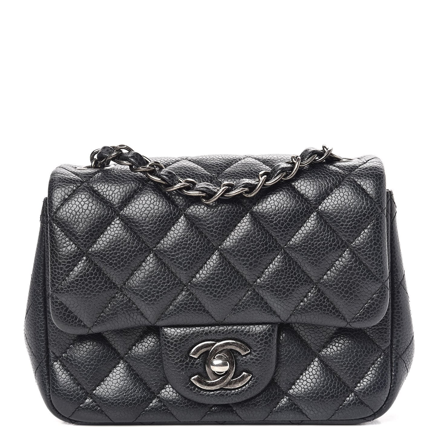 Caviar Quilted Mini Square Flap Black