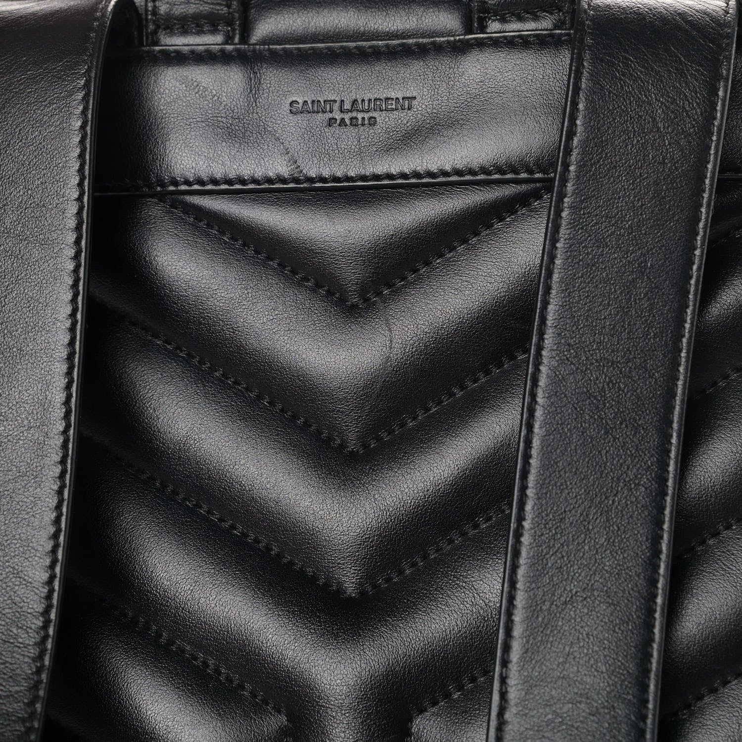Saint Laurent Calfskin Y Quilted Monogram Medium Loulou Backpack Black 5 of 5