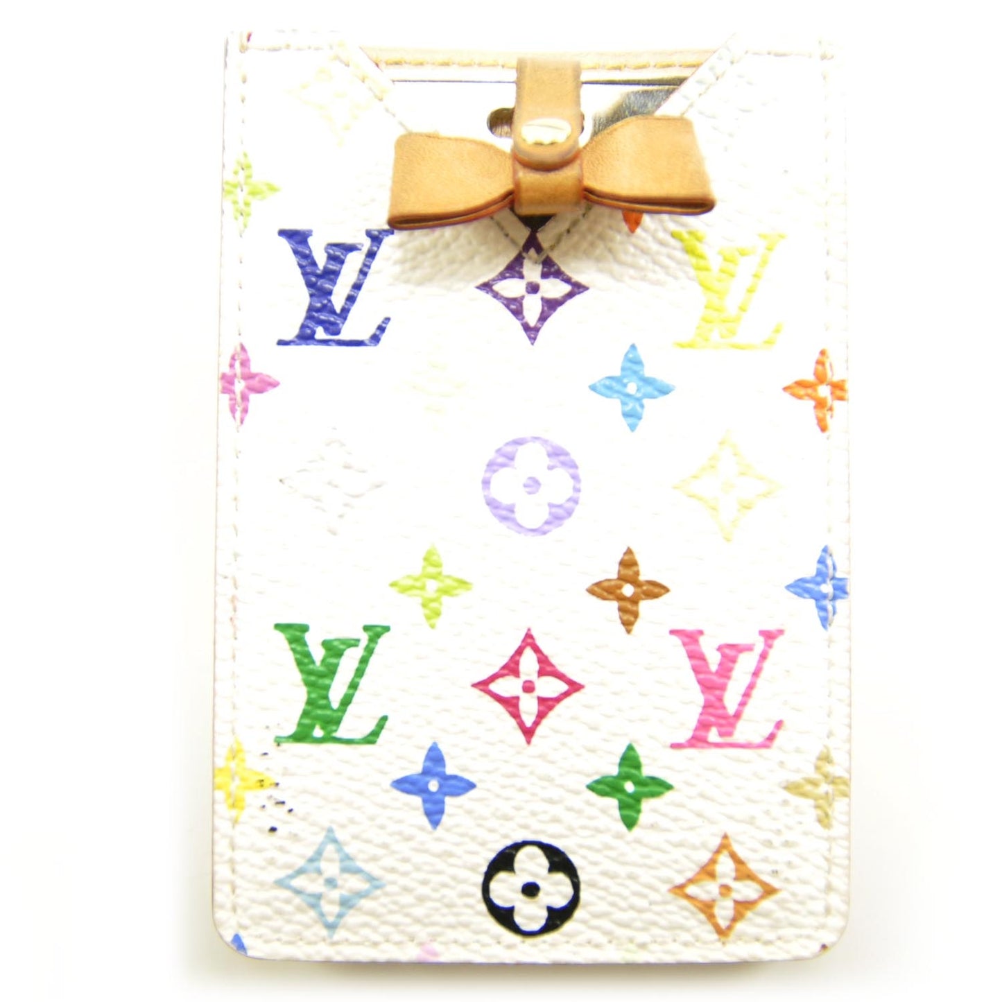 Monogram Multicolor Mirror and Case Pouch White