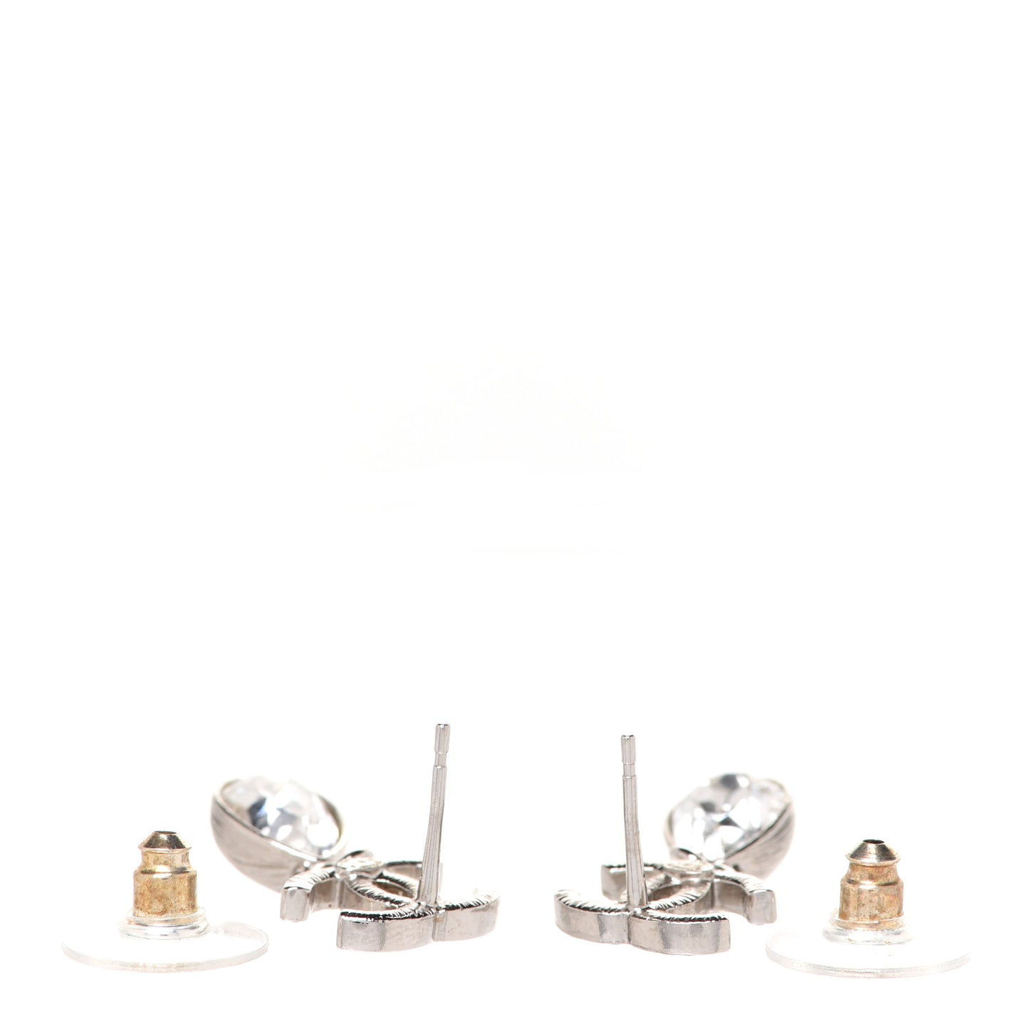 Crystal CC Teardrop Earrings Silver