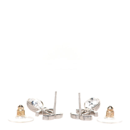 Chanel Crystal CC Teardrop Earrings Silver 3 of 5