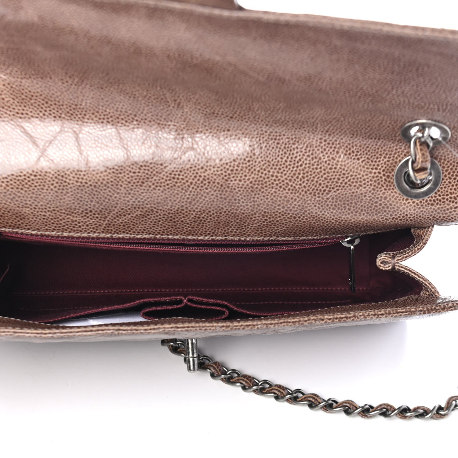 Chanel Crumpled Grained Calfskin Medium CC Crave Flap Brown 4 of 4