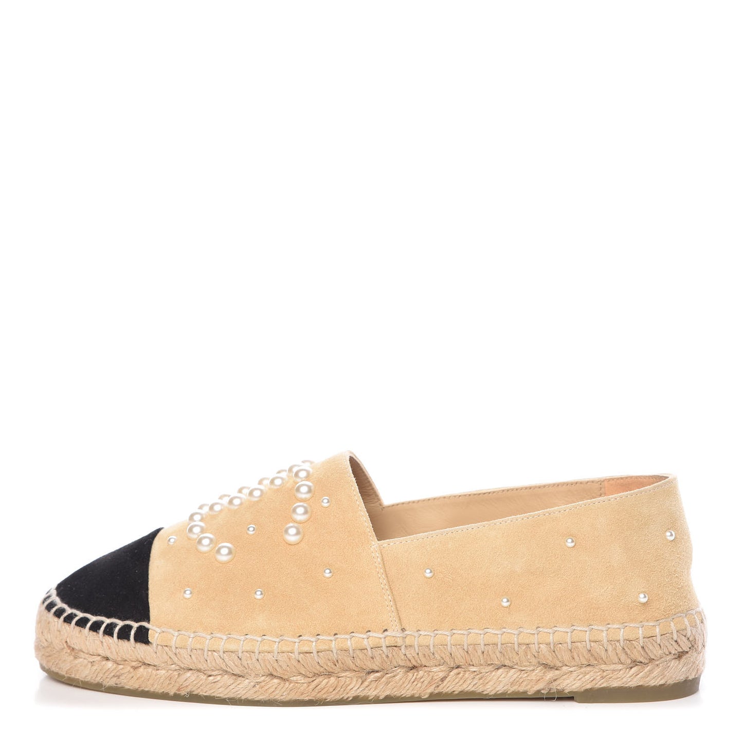 Suede Pearl CC Espadrilles 37 Beige Black