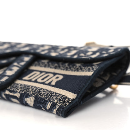 Christian Dior Oblique Slim Saddle Pouch Blue 9 of 9
