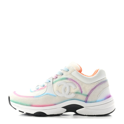 Chanel Wool Suede Calfskin CC Sneakers 38 Multicolor 1 of 8