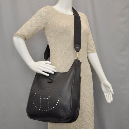 Hermes Taurillon Clemence Evelyne III GM Black 2 of 10