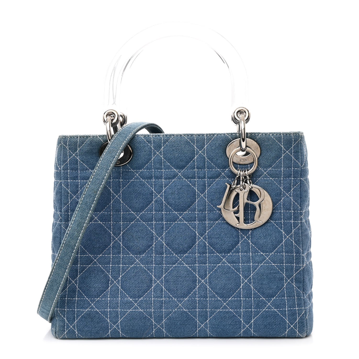 Christian Dior Denim Cannage Medium Lady Dior Blue 1 of 12