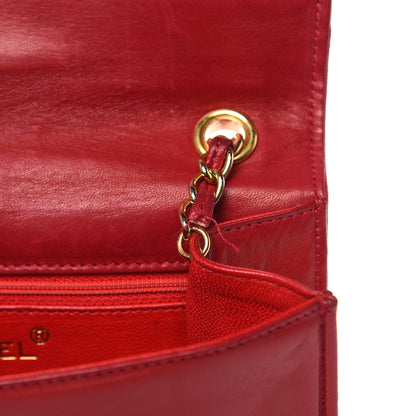 Chanel Lambskin Quilted CC Small Single Flap Red 16 of 22