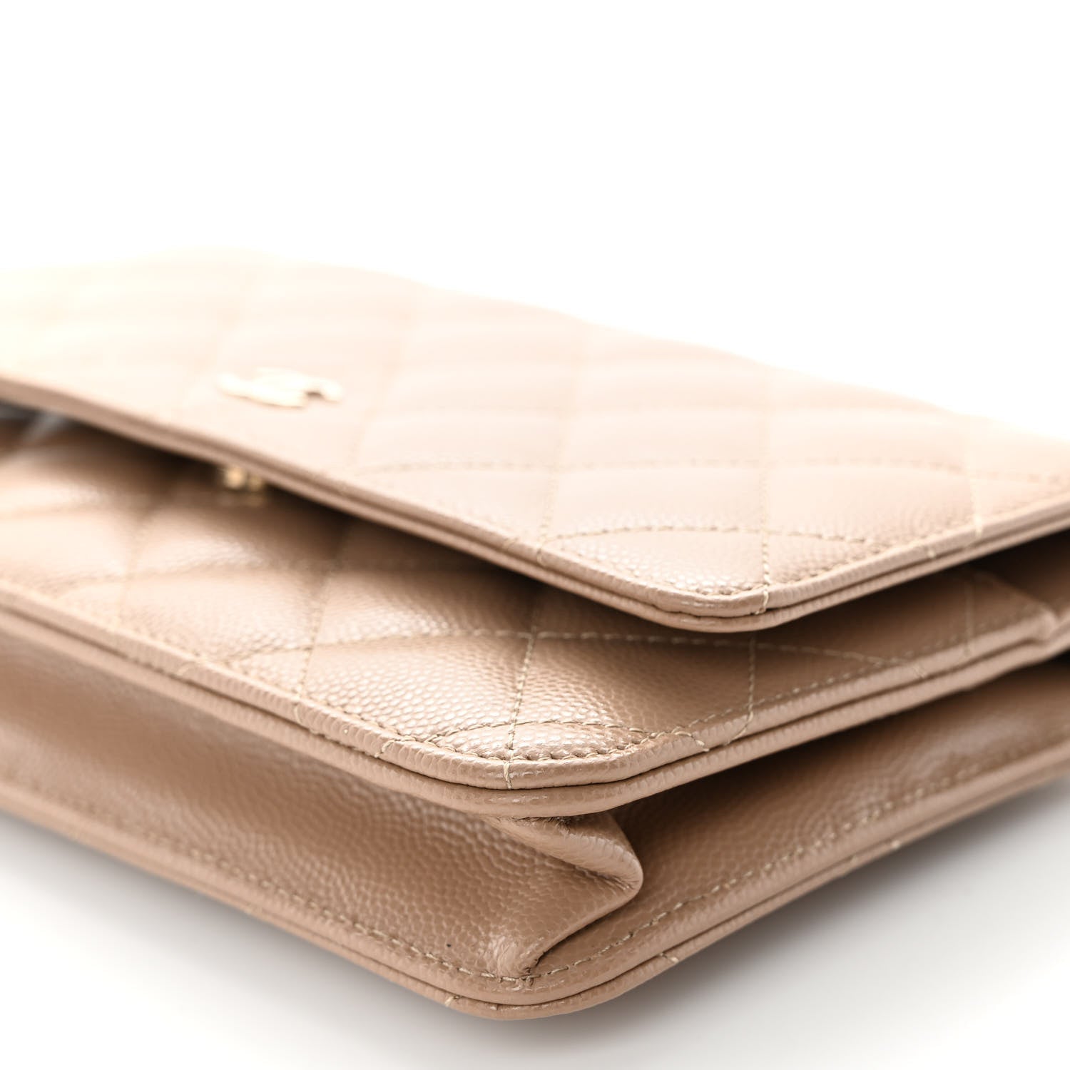 Chanel Caviar Quilted Wallet on Chain WOC Dark Beige 10 of 10