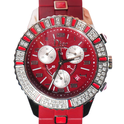 Christian Dior Stainless Steel Diamond Ruby 38mm Christal Watch 1 of 8