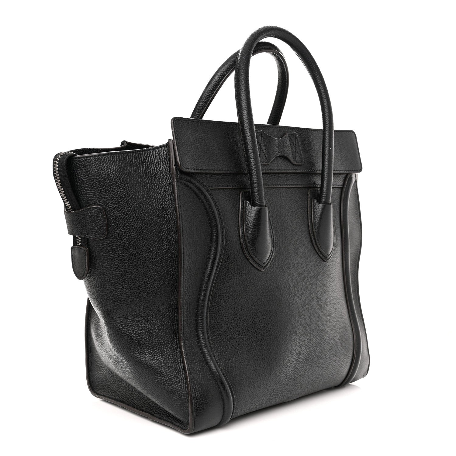 Celine Drummed Calfskin Mini Luggage Black 3 of 13